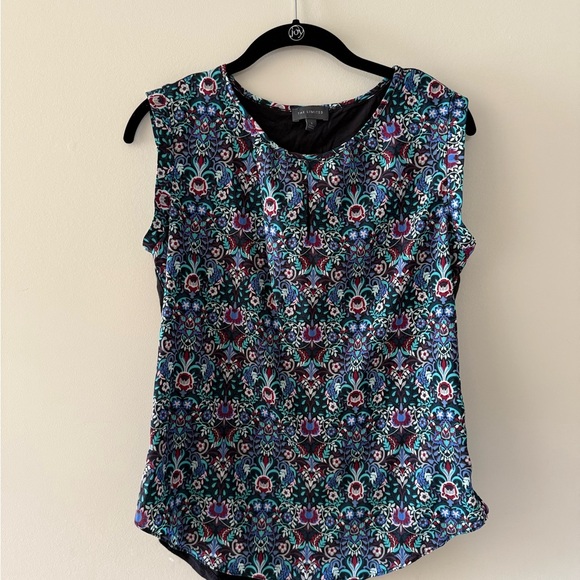 The Limited Tops - The Limited Floral Sleeveless Blouse - Blue and Purple